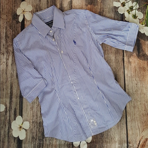 🌸HP!🌸Ralph Lauren Sport Striped Button Front Top - Picture 4 of 5